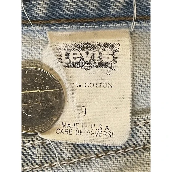Vintage Levis 901 Jeans Womens 9 Bleach Wash High Rise Tapered Made USA 90s - Picture 9 of 11